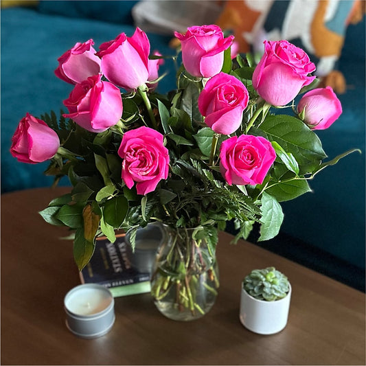 Long Stem Pink Rose Bouquet – North Shore Weddings And Flowers, Kahuku HI
