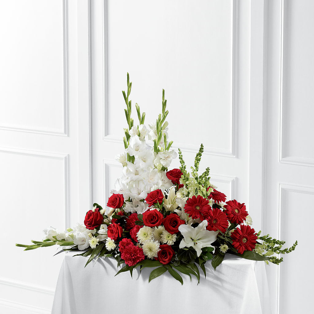 Crimson & White Arrangement – North Shore Weddings And Flowers, Kahuku HI