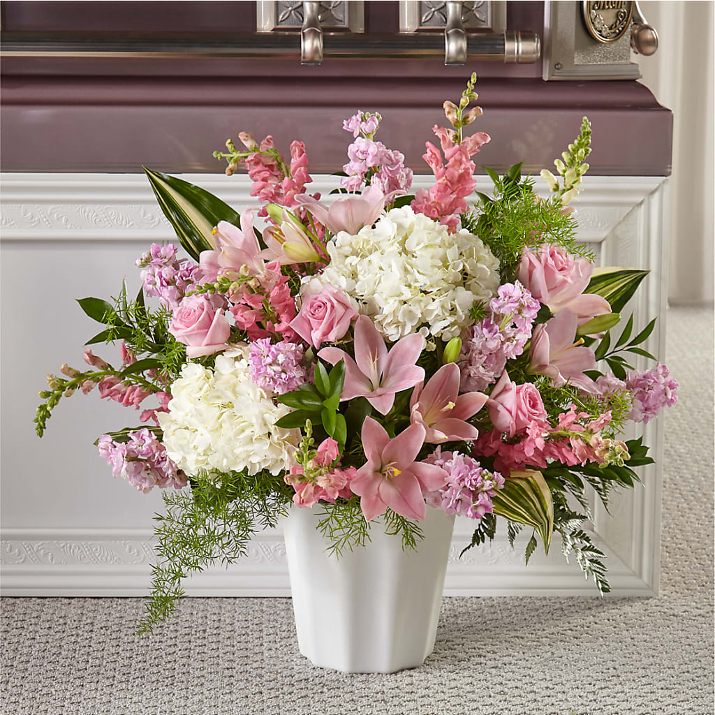 Simply Serene Floor Basket – North Shore Weddings And Flowers, Kahuku HI