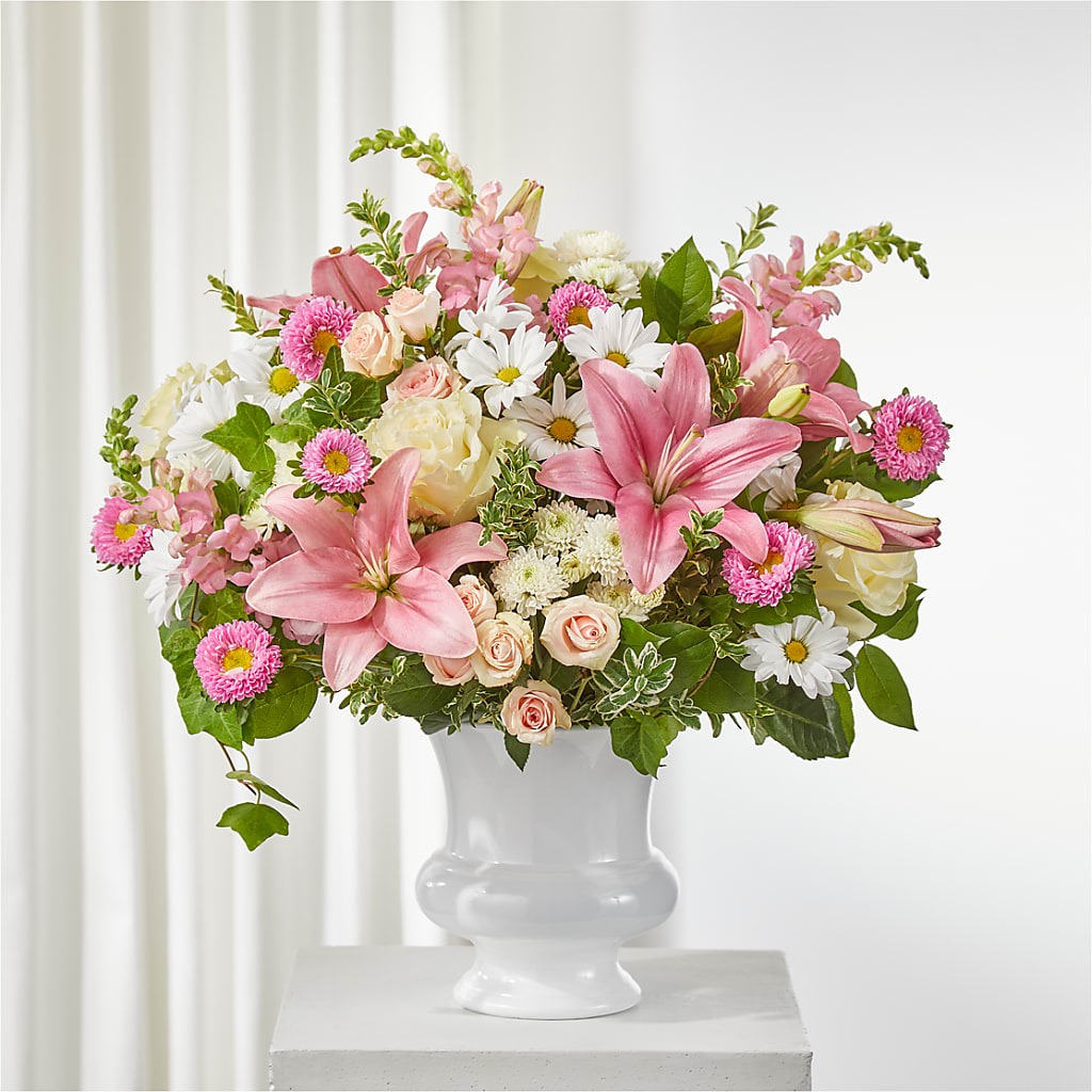 Empathetic Blooms Urn Arrangement – North Shore Weddings And Flowers, Kahuku HI