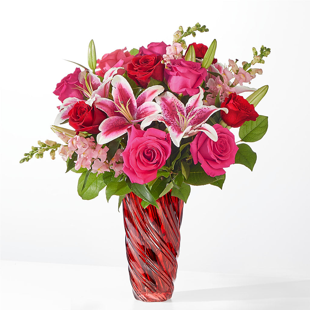 Always You Bouquet with Luxe Swirl Vase – North Shore Weddings And Flowers, Kahuku HI