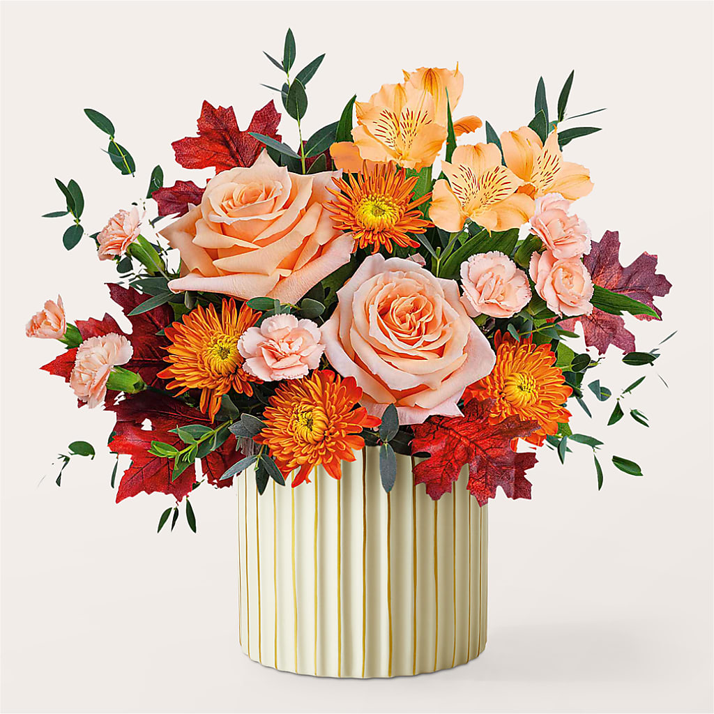 Spiced Latte Bouquet with Ivory Vase –  North Shore Weddings And Flowers, Kahuku HI