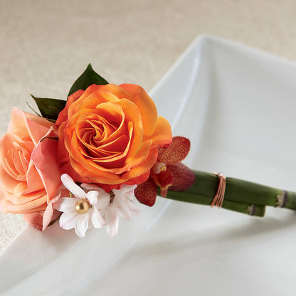 Sunset Dream Boutonniere –  North Shore Weddings And Flowers, Kahuku HI